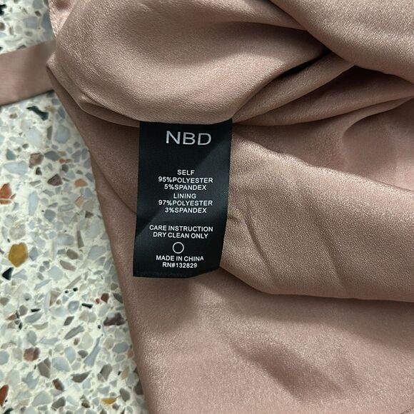 NBD champagne satin strapless mini dress small s back zip lined Revolve - Picture 5 of 5